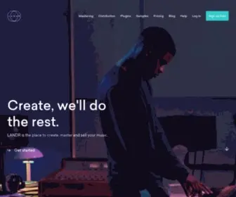 Landr.com(LANDR is online music software for creators) Screenshot
