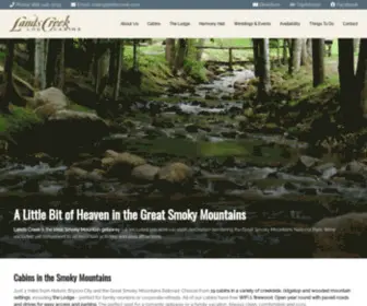 Landscreek.com(Lands Creek Log Cabins) Screenshot