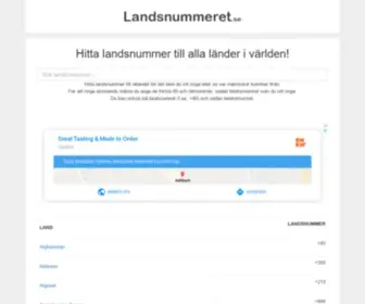 Landsnummeret.se(Landskod och riktnummer) Screenshot