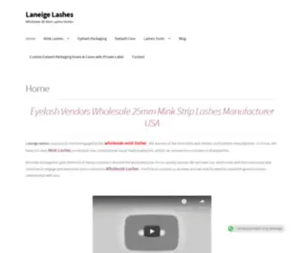 Laneigelashes.com(Eyelash Vendors Wholesale 25mm Mink Strip Lashes Manufacturer USA) Screenshot