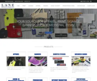 Laneprinting.com(Lane Printing & Advertising) Screenshot