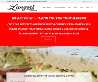 Langersdeli.com(Langer's Deli is home of the Original #19 and the world's best pastrami) Screenshot