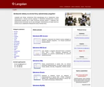 Langolian.pl(Langolian szkolenie SQL Excel VBA MySQL Oracle Firebird Project Access) Screenshot