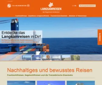 Langsamreisen.de(Frachtschiffreisen, Segelschiffreisen, Transsibirische Eisenbahn) Screenshot