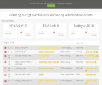 Lanparty.dk(Nemt og hurtigt overblik over danske og udenlandske events) Screenshot