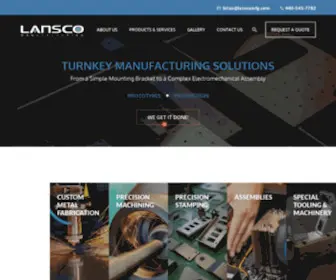 Lanscomfg.com(Custom Metal Fabrication and Special Tooling from Lansco Manufacturing) Screenshot