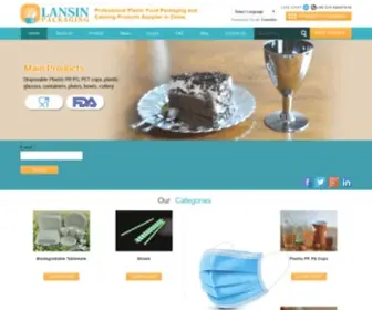 Lansinpackaging.com(Biodegradable cornstarch bagasse tableware) Screenshot