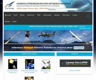 Lapan.go.id(Lembaga Penerbangan dan Antariksa Nasional) Screenshot