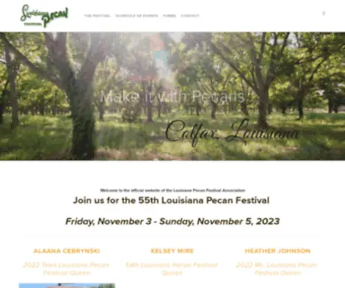 Lapecanfest.com(The Official Website of the Louisiana Pecan Festival) Screenshot