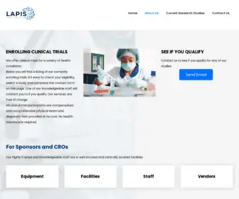 Lapiscr.com(Lapis Clinical Research) Screenshot