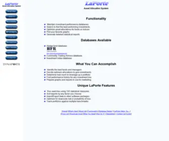 Laportesoft.com(LaPorte Asset Allocation and Hedge Fund Database) Screenshot