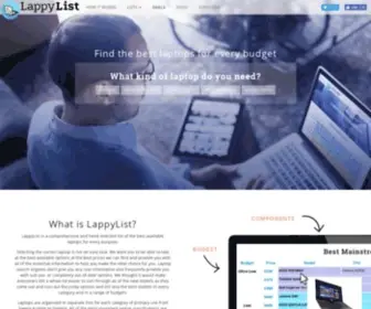 Lappylist.com(The Free Laptop Buying Guide and Comparison Tool) Screenshot