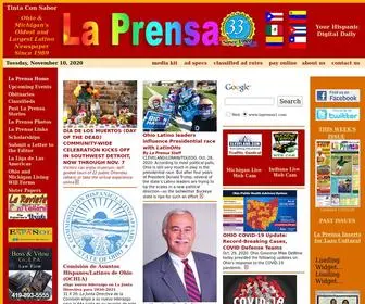 Laprensacleveland.com(Ohio and Michigan's Largest Latino Newspaper with Spanish Articles covering current Latino events La Prensa Latino Newspaper) Screenshot