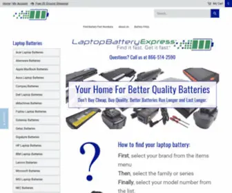 Laptopbatteryexpress.com(Laptop Batteries) Screenshot