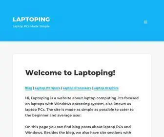 Laptoping.com(Laptop PCs Made Simple) Screenshot