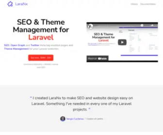 Laranx.com(Laravel SEO and Theme Management) Screenshot