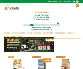 Laravital.com(Piensos y complementos naturales para perros) Screenshot