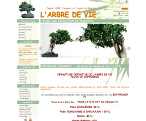 Larbredevie.com(L'ARBRE DE VIE bonsaï) Screenshot