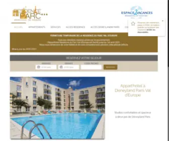 Laresidenceduparc.fr(Appart'hotel Disneyland Paris Val d'Europe) Screenshot