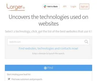 Larger.io(LargerIO Technology Lookup) Screenshot