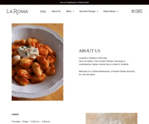 Laromaottawa.com(La Roma Gourmet Shoppe) Screenshot