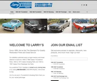 Larrystbird.com(Larry's Thunderbird & Mustang Parts) Screenshot