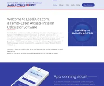 Laserarcs.com(Femto-Laser Arcuate Incision Calculator Software) Screenshot