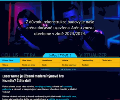 Lasergameultron.cz(Virtual Game Ultron Uherské Hradiště) Screenshot