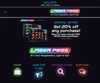 Laserpegs.com(Laser Pegs® is The Original Lighted Construction Set) Screenshot
