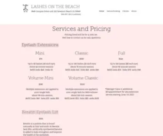 Lashesonthebeach.com(Newport beach eyelash) Screenshot