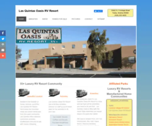 Lasquintasrvresort.com(Yuma Arizona Mobile Home Park and RV Resort) Screenshot