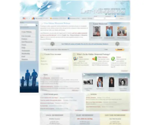 Last-Memories.com(Free Online Memorial Website for loved one with Memorial Book and Family Tree) Screenshot