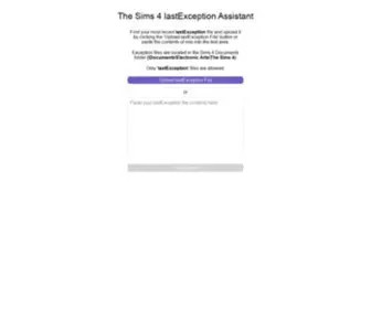 Lastexception.com(The Sims 4 lastException Assistant) Screenshot