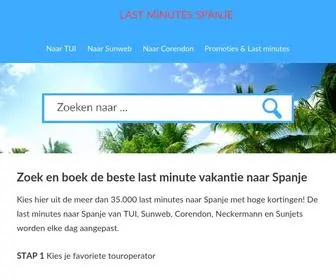 Lastminute-Spanje.nl(Zoek en boek goedkope last minutes Spanje) Screenshot