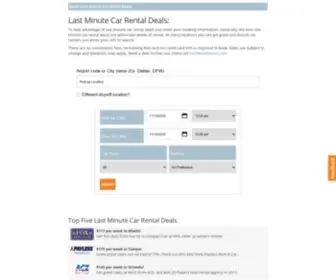 Lastminutecardeals.com(Last Minute Car Deals.com provides last minute car rental deals so you can save money on your next car rental) Screenshot
