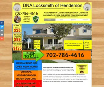 Lasvegaslocksmithin.com(DNA Locksmith of Henderson a Locksmith Service Company for Henderson Nevada) Screenshot