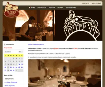 Latalparistorante.it(La Talpa Ristorante Pizzeria nei Sassi di Matera) Screenshot