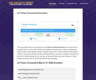 Latcrosswordanswers.com(LA Times Crossword Answers) Screenshot
