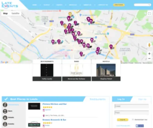 Lateevents.com(Late Events is helping you to organise your night out also to find out where) Screenshot
