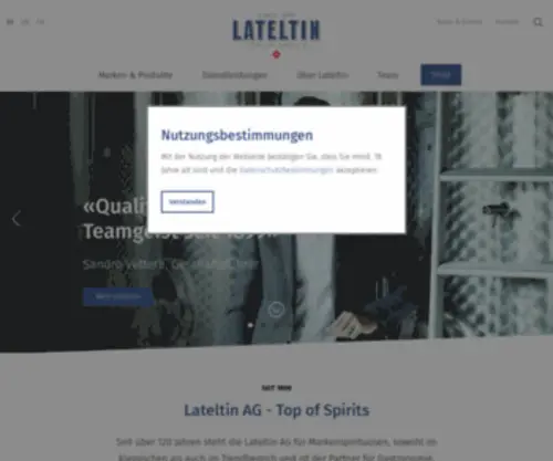 Lateltin.com(Lateltin AG: Spirituosen & Getränke für Gastro) Screenshot