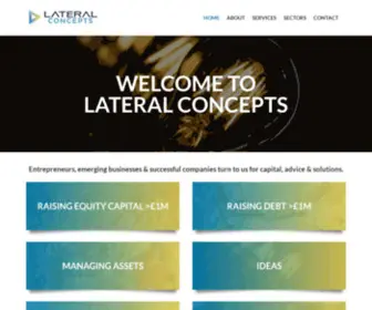 Lateralconcepts.ie(Entrepreneurs, emerging businesses and successful companies turn to us for capital, advice and solutions) Screenshot