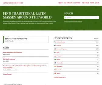 Latinmassdir.org(A Catholic directory of approved traditional Latin Masses) Screenshot