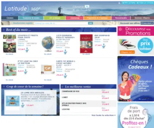 Latitude360.fr(Latitude360, la librairie du voyage, vous propose des guides de voyage et des cartes pour toutes les destinations) Screenshot