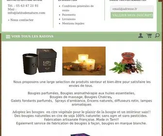 Latitudenature.com(Latitude Nature : Fabricant de bougies en cire de soja 100% naturelle) Screenshot