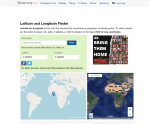 Latlong.net(Lat long is a geographic tool which) Screenshot