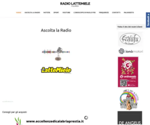 Lattemielecalabria.it(Radio lattemiele calabria) Screenshot
