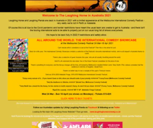 Laughinghorse.com.au(Laughing Horse Comedy & Laughing Panda Productions) Screenshot