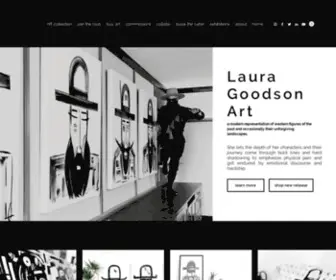 Lauragoodsonart.com(Black And White Cowboy Paintings) Screenshot