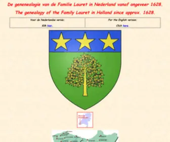 Lauret-NL.nl(De genenealogie van de Familie Lauret in Nederland vanaf ongeveer 1628) Screenshot