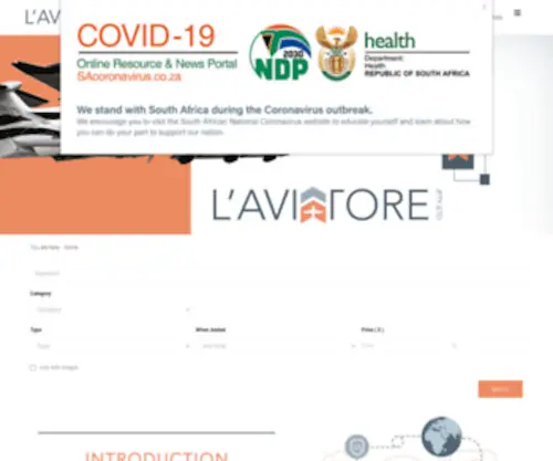 Laviatore.co.za(Buy & Sell Aircraft and Parts Online) Screenshot